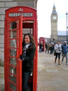 We're in London, we had to take a cheesy phone booth picture :)